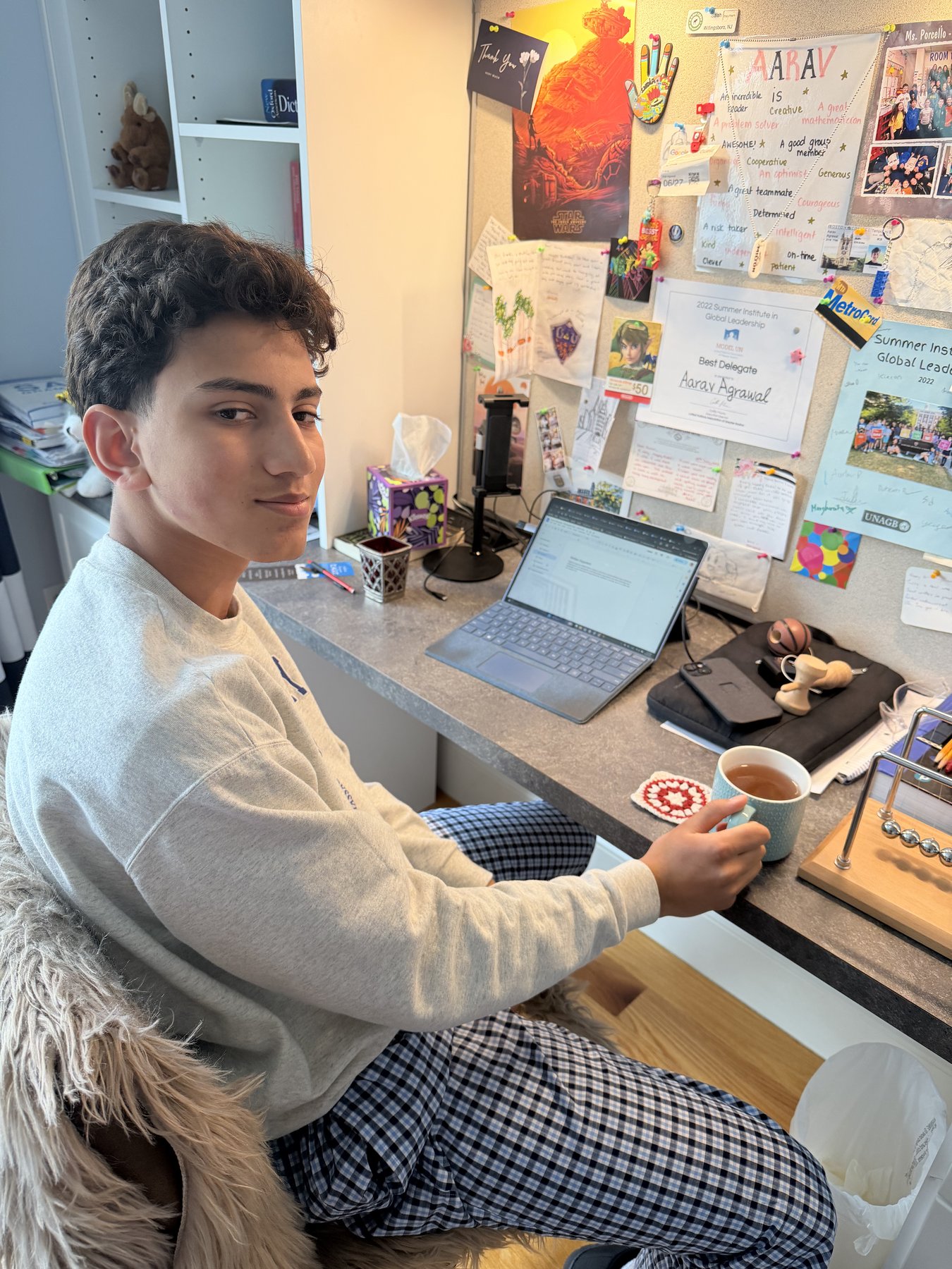 Me at my desk, working