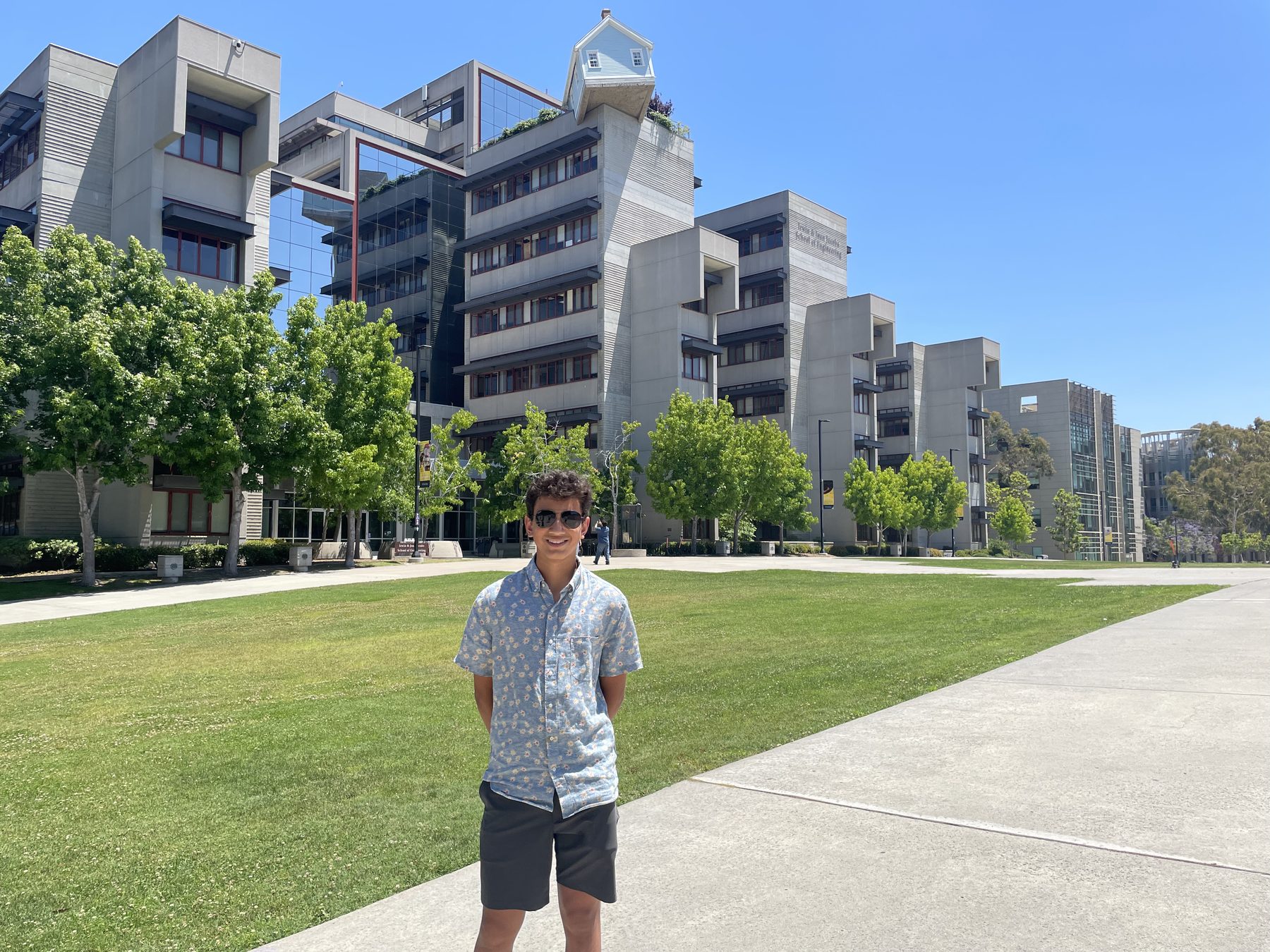 Standing on a quad during a college visit
